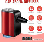 Featwell Car Air Freshener, Three Adjustable Modes Intelligent Aroma Diffuser, Rechargeable Car Diffuser Air Freshener, Red