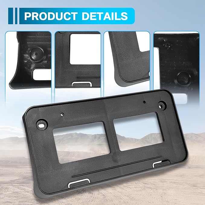 Front License Plate Frame Compatible with Toyota Tacoma 2016 2017 2018 2019 2020 2021 2022 2023, Bumper License Frame Holder 