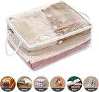 10 PCS Clear Zippered Storage Bags with Handle,Sweater Storage with Zipper,Foldable Closet Organizer Bed Sheet Organizer,Cube
