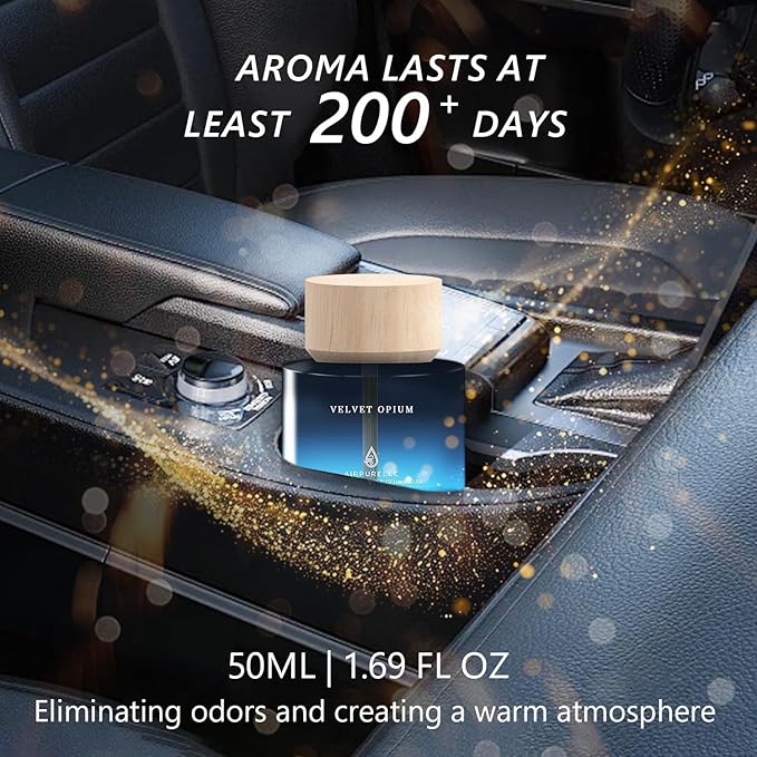 Car Air Freshener 50ML (1.7 FL OZ) Car Air Fresheners Diffuser, Amber Vanilla Fragrance Oil Car Air Freshner, 180+ days Long 