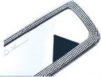 Bling Rhinestone Car Rear View Mirror with Crystal Diamonds Bling Car Accessories for Women-White