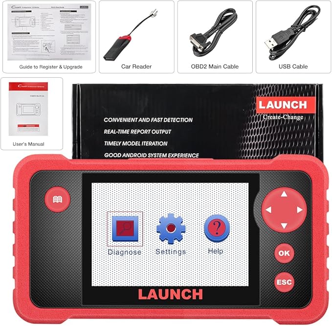 Launch Crp123 V2.0 Obd2 Scanner, 2026 Engine/Abs/SRS/Transmission Car Diagnostic Tool with Oil Reset/Throttle Adaption/SAS
