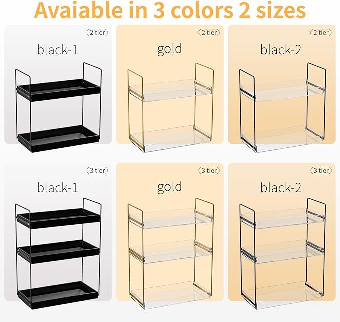 Bathroom Countertop Organizer, 2 Tier Acrylic Tray Vanity Counter Skincare Organizer Shelf, Home Storage Holder for Lotion Ma