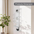 7 Tier Wall Shelf Unit-White Floating Shelves for Home Decor, Modern Unique Asymmetric Design for Bedroom & Living Room Stora