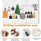 6Pcs Pegboard, Peg Board, Pegboard Wall Organizer, Mount Display Pegboard Kits fit Pegboard Storage, Small Pegboard for Craft