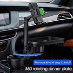 Car Cup Holder Multifunctional Cup Holder Expander with ° Rotation Tray Mobile Phone Holder Adjustable Base to Front Back Sea