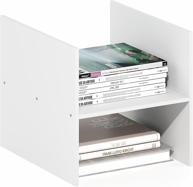 Furinno Cubicle Cube Insert, H-Shelf Cube Organizer, 2-Tier Shelf Accessory, Fits into Furinno Triple Thick Cubes, IKEA Kalla