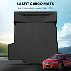 LASFIT Trunk Mat for Chevrolet Chevy Impala 2014-2020 (Not Fit Equipped with The Auto Stop/Start System), All Weather TPE Custom Fit Cargo Mat Trunk Liner for Chevy Impala Accessories, Black