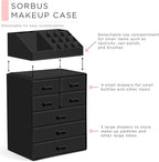 Sorbus Makeup Organizer, Brush Holder and Make Up Storage Drawers - Acrylic Makeup organizer for vanity, Bathroom - Cosmetic 