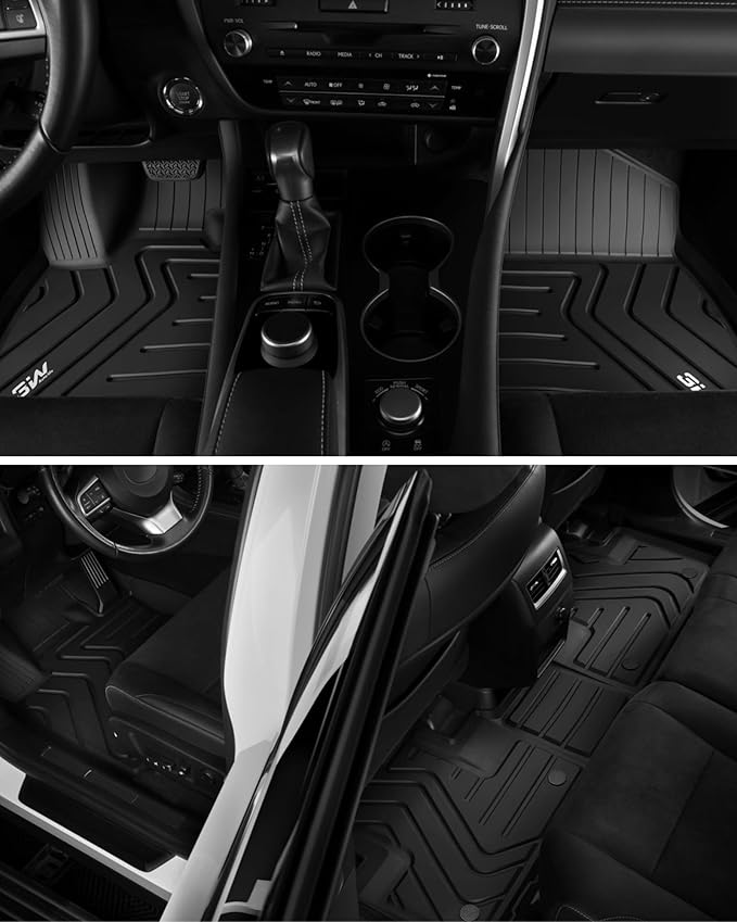 3W Floor Mats & Cargo Liner Fit Lexus NX/ NX250/ NX350 2022-2025 2026 (Not Fit for NX350h/ NX450h+), TPE All Weather Custom Fit Floor Liner for Lexus NX, 1st & 2nd Row Full Set Car Mats, Black