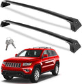 Heavy Duty 300lbs Lockable Roof Rack Cross Bars Compatible with Jeep Grand Cherokee 2011-2021 (with Grooved Side Rails), All-Metal Aluminum Crossbars Rooftop Cargo Bag Kayak Luggage