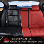 Coverado Rear Seat Covers, Leather Seat Cover for Car, Universal Waterproof Automotive Seat Cushion Protector for Most Cars T