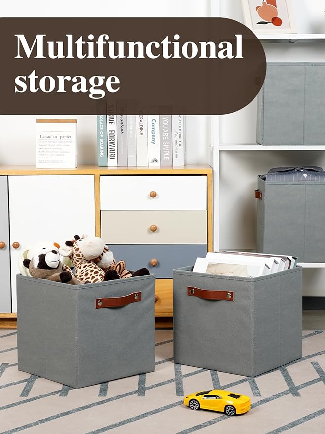 Temary 11x11 Storage Cubes Fabric Cube Storage Bins with Handles Clothes Storage Boxes Baskets for Organizing Home, Shelf, Cl