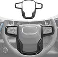Carbon Fiber Steering Wheel Trim Cover Compatible with GMC-Sierra 1500 2019-2025 & GMC-Sierra 2500HD/3500HD 2020-2024, for GMC-Yukon 2021-2024