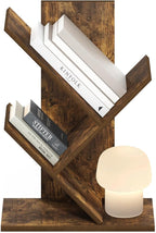 Furinno Tree Book Shelf, 3-Tier Bookshelf with Angled Open Shelf, Tree Bookcase for Room Decor, 8.4 x 15.7 x 21.3, for Organi