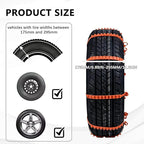 12 PCS Adjustable Anti-Slip，Reusable Snow Chains Fit for Most Car，SUV，Pickup Trucks Car for Snow Ice Sand Mud Road Mountain R