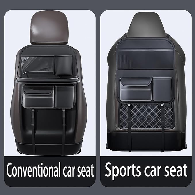 Backseat Car Tray for Kids, Sturdy Toddler Travel Tray Table with Cup Holder & Storage Pockets, Snack & Activity Car Seat Table for Road Trips, Fits Most Vehicles