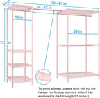 Ulif E10 Clothes Rack（With Stretchable Hanger Rod）Freestanding Clothing Racks for Hanging Clothes，Adjustable Closet Organizer