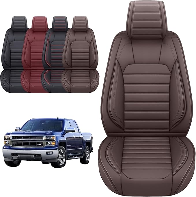 YIERTAI Seat Covers Compatible with Silverado Sierra for 2007-2024 2025 2026 1500/2500/3500 Crew Double Extended Cab Trucks W