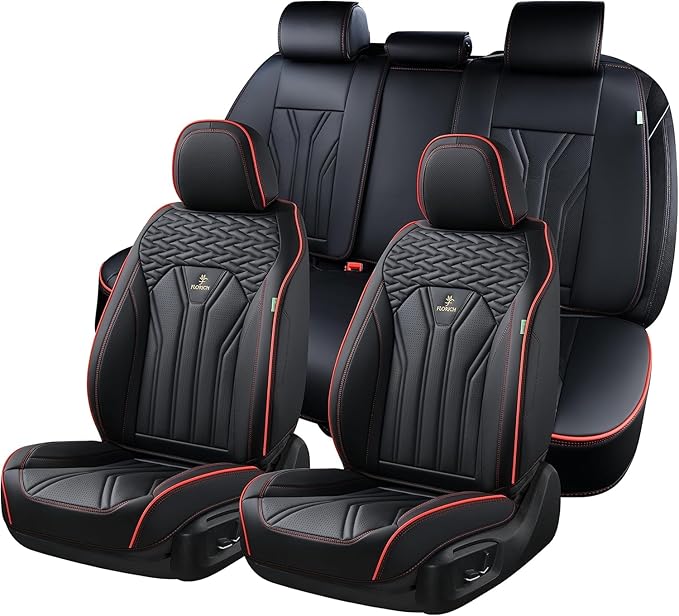 FLORICH Leather Seat Covers Full Set Car Seat Protectors 5 Seats Automotive Seat Covers Universal Fit for Most Cars Trucks SU