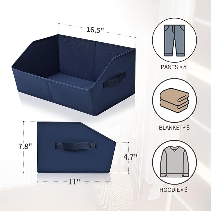 Homsorout Closet Baskets for Shelves Trapezoid - Decorative Storage Baskets with Handle, Closet Bins for Organization, Shelf 