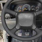 MEWANT DIY Black Smooth Artificial Leather Steering Wheel Cover for Chevy Silverado 1500 Astro Blazer C/K Kodiak S10