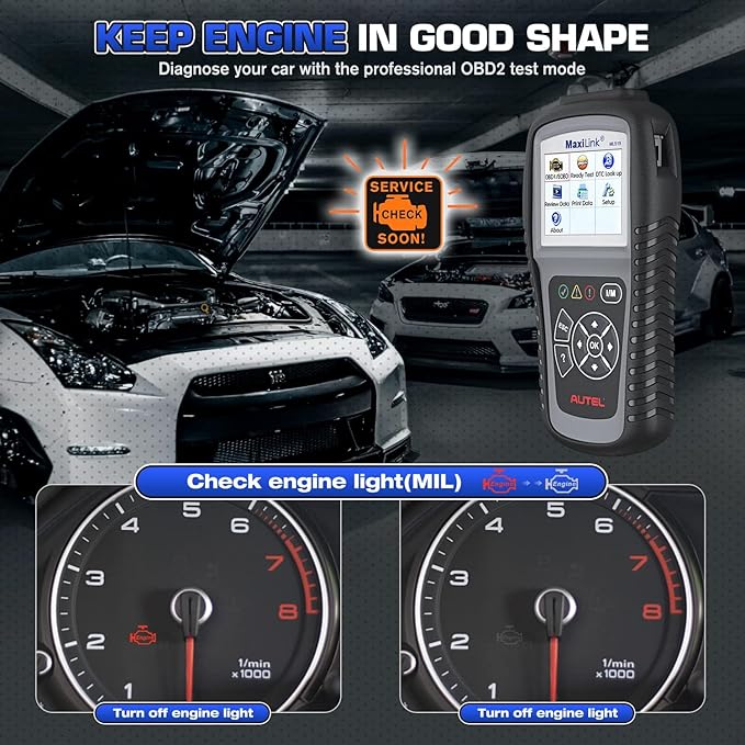 Autel MaxiLink ML519 OBD2 Scanner, New Ver. of AL519, Enhanced Mode 6 Car Code Reader, Check Engine Light Read/Erase Fault