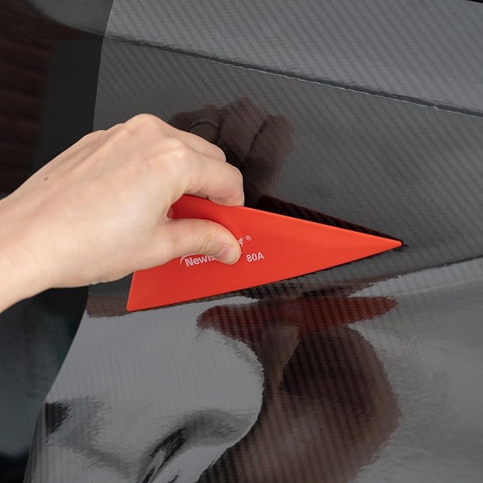 NEWISHTOOL 5-Pack Window Tint Tools Triangle Squeegee, 80A Hardness Multi-Edge Red Corner Contour Scraper Tool, Glass Tinting Squeegee for PPF, Car Wrapping, Window Film Application