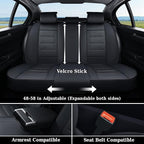 Coverado Car Seat Covers Full Set, Seat Covers for Cars, Car Seat Protector Waterproof, Leather Car Seat Cushion, Universal I