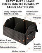 Owleys Trunk Organizer For Car - Collapsible Storage Bins - Keep Groceries, Sports Gear & Tools Secure On Road Trips - Best