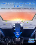 Karltys 3PCS Windshield Sun Shade for 2020-2025 Nissan Titan, Reflective Front and Side Window Sunshade Custom Fit Nissan Titan, Foldable Sun Visor Protector Keep Your Car Cool