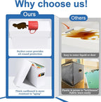 File Organizer Box with Lid & Handle, Thickened Cardboard Hanging File Folder Storage Boxes for Letter Size, Portable Filing 