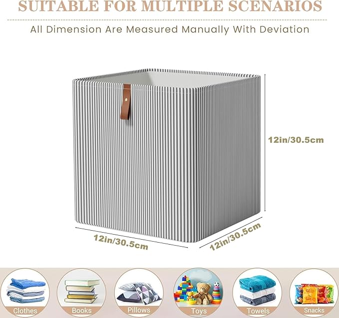 Cube Storage Bin 12x12 in- 2 Pack,Collapsible Fabric Storage Bins,Open Home Storage Bins,Baskets for organizing,For Clothing 