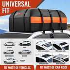 Car Rooftop Cargo Carrier Bag, 21 Cubic Feet 100% Waterproof Heavy Duty 840D Car Roof Bag for All Vehicle with/Without Racks - Anti-Slip Mat, 6 Door Hooks, Storage Bags, 2 Extra Straps, Luggage Lock