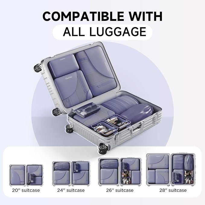 11 Set Packing Cubes for Travel,Gifts for Women Mom Kids, TSA Approved Bags for Makeup, Cosmetic, Toiletry, Suitcase Organize