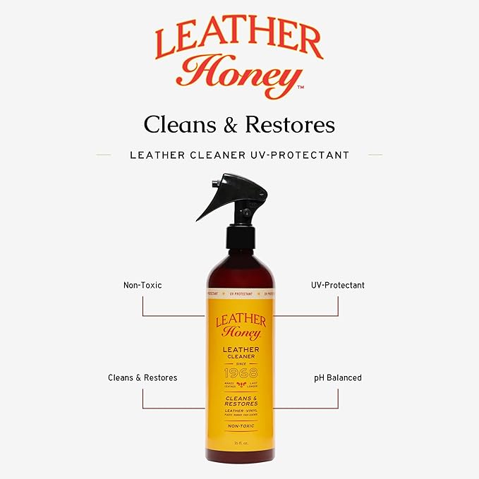 Leather Honey Leather Cleaner Spray: UV Protectant, Non-Toxic & Made in the USA Since 1968. Cleans & Protects Leather, Faux &