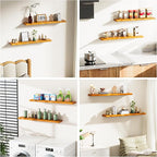 Floating Shelves for Wall Rustic Farmhouse 36 Inch Floating Shelf Bathroom Wooden Shelves for Wall Mounted Live Edge Pine She