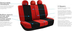 FH Group Light & Breezy Cloth Car Seat Covers, 7 Seater Three Row Set- Airbag & Split Ready -Universal for Cars Trucks and SU