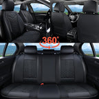 Coverado Leather Seat Covers, Car Seat Covers Full Set, Black Seat Covers for Cars, Car Seat Protector Waterproof, Car Seat C