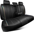 CAR PASS Back Seat Covers, Nappa Leather Rear Seat Bench Cushion Waterproof Breathable Back Row Protector Universal Fit for C