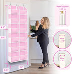 Over The Door Organizer 6 Tiers, Extra Large Behind Door Storage of 12 Compartments, 80 lbs Weight Capacity Hanging Storage O