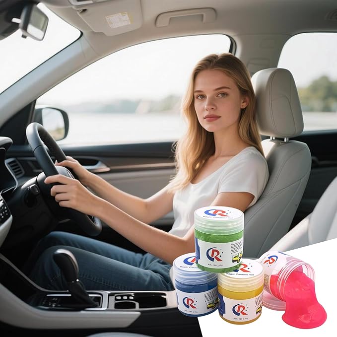 4-Pack Car Cleaning Gels Car Interior Cleaner Putty Slime Auto Detailing Tools Universal Dust Removal Cleaning Kit for Car Ac