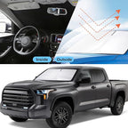 Front Windshield Sun Shade Foldable Car Front Window Sun Shade Windshield Shade Custom Fit for 2007-2021 Toyota Tundra Block UV Rays Heat Keep Car Cooler