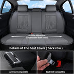 Coverado Car Seat Covers Full Set, Nappa Leather Seat Covers for Cars, 5 Seats Universal Waterproof Seat Covers, Front and Ba