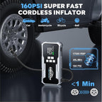 Jump Starter with Air Compressor 7000A 160PSI Portable Car Battery Jump Starter (All Gas/10L Diesel),12V Portable Booster