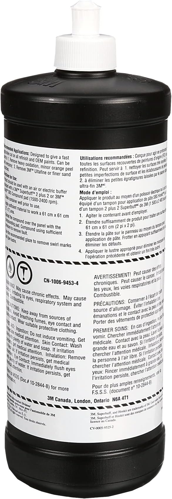 3M Super Duty Rubbing Compound, 05954, 1 qt (32 fl oz/946 mL), Contains No Waxes or Silicones