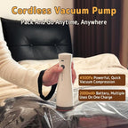 Vacuum Bags for Travel with Wireless Rechargeable Pump, Compression Space Saver Bags for Clothing, Luggage & Suitcase, 15 Com