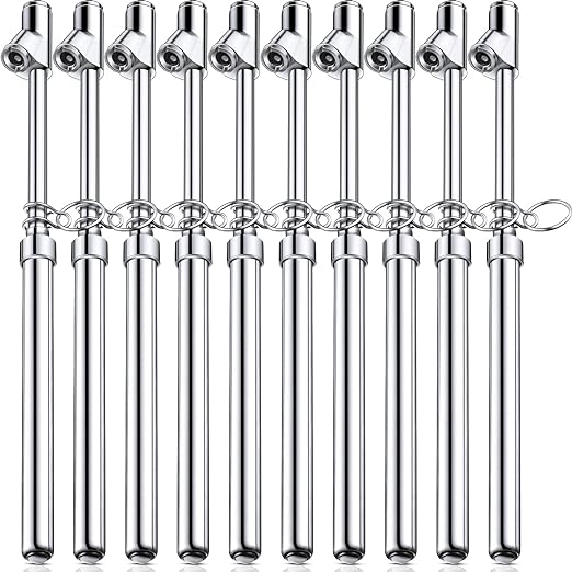 Tallew 10 Pack Dual Head Tire Pressure Gauge Heavy Duty Air Pressure Tire Gauge for Auto Truck Car RV Van Gage Range 10-150PSI, 1-10Bar (Silver)