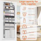 TAHAVICE Heavy Duty Over the Door Organizer with Large Capacity Caddy, Behind Door Storage with 10 Mesh Side Pockets, Back of