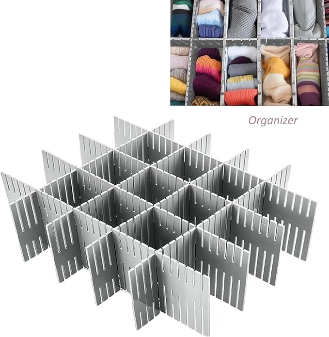 16Pcs Drawer Dividers Organizers Adjustable Drawer Organizer Kitchen Tidying DIY Storage Organizer Separator for Socks Underw
